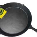 King Kooker 20-inch Oversized Seasoned Cast Iron Skillet Heavy Duty Pan Ideal for Gas Grill, Oven, Campfire Use (Black)