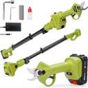20V 2-in-1 Brushless Pole Pruning Shear, Battery Powered Cordless Electric Pruning, Reach to 13-ft, 1-Inch Cutting Diameter Tree Pruner(Battery and Fast Charger Included)