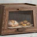 Bread Box for Kitchen Wood Brown
