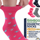 Pembrook Ankle Diabetic Socks for Women & Men - 4 Pairs Cats (Gray, Navy, Purple, Pink), Diabetic Plus Size Socks for Neuropathy (Medium)