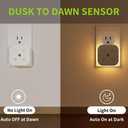 2 Pack Very Dim Sleep Night Lights Plug into wall, Kids Sleep Light, Adult Sleep Light, Bedroom Night Light, Light Sensor, LED, Dimmable, Warm Soft Light Plug in Night Light