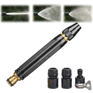 High Pressure Power Washer Nozzle with Connector Set, Power Jet Water with Three Spray Modes, Direct Spray Gun, Multi Function Watering Sprayer for Cleaning Yard Pets Car (1 PCS)