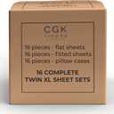 Wheat Bulk Case Pack of 16 Sheet Sets - 16 Massage Sheet Sets - Exceptional Value - Twin XL, Wheat