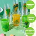 JOYIN 72 Pcs 16oz St. Patrick's Day Plastic Cups, Green Disposable Cups Bulk with 4 Styled Lucky Clover Cauldron Patterns for Saint Patrick Party Supplies, Irish Lucky Day Shamrock Party Decoration