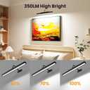 Dimmable Cordless Picture Light for Wall 16n, 5000mAh Rechargeable Battery Wall Sconce Art Light, CRI 95+ 350LM Wall Light for Gallery Artwork, Paintings, Photo, Portraits - Black