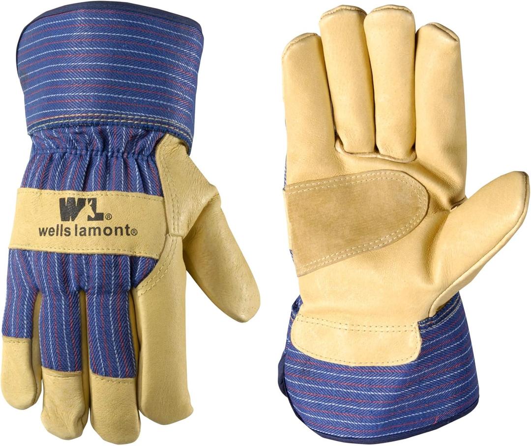 Men's Heavy Duty Leather Palm Thinsulate Winter Work Gloves with Safety Cuff, Extra Large (Wells Lamont 5235XL), Palomino (X-Large (Pack of 1))