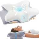 FAIORD Cervical Pillow for Neck and Shoulder, Ergonomic Contour Memory Foam Pillows for Sleeping with Washable Pillowcase, Cooling Neck Support Pillow for Side Back Stomach Sleeper