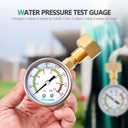 Stainless Steel Water Test Pressure Gauge Kit 2" Dial Size,Gauge+12" EPDM Rubber+1/4" LF Valve+1/4 to 3/4 Adapter, Lower Mount with Liquid Filled 0~200 PSI(Color Coded)