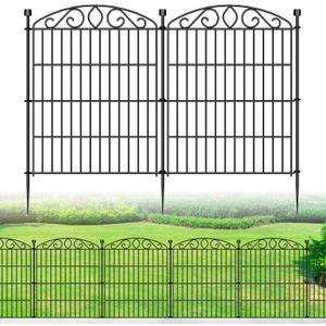 Garden Fence 12 Panel - 30in H x 22.72 ft L, No Dig Rustproof Metal Tall Animal Barrier for Dogs Rabbits, Decorative Outdoor Border for Yard, Patio, and Flower Beds