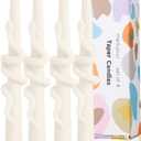Ivory Taper Candle Candlestick Snake Soy Candles Unscented Wedding Party Wax Unscented Dinner Candle Dripless,8 inch,Set of 4,Snake