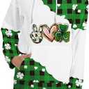 TMSD Women's Mardi Gras St.Patrick's Day Long Sleeve Hoodie with Pocket, L