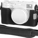 SmallRig X100VI Half Leather Case Kit with Shoulder Strap, Retro Style Leather Camera Half Case with Aluminum Alloy Frame for FUJIFILM X100VI (Black) - 4700