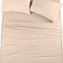 Utopia Bedding King Sheet Set  4 Piece Bed Sheets for King Size Bed, Soft and Breathable Microfiber, Includes 1 Fitted Sheet, 1 Flat Sheet and 2 Pillowcases (Beige)