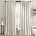 MIULEE Ivory Privacy Sheer Curtains That Let Light in 90 Inches Long Non-See-Through Semi Sheer Curtain Light Filtering Window Curtains Drapes for Living Room Bedroom 2 Panels Set