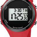 XCZAP Outdoor Sport Watches Alarm Clock 5Bar Waterproof LED Digital Watch (Red Black)