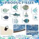 Yuntau 10 Pcs Fish Wall Decor Wood School of Fish Wall Decor Beach Theme Bathroom Decoration Wooden Nautical Coastal Pictures Home Hanging Art Summer Coastal Gift