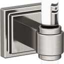 Amerock BH36060CG10 | Clear/Brushed Nickel Single Robe Hook | 2-15/16 in. (75 mm) Length Towel Holder | Glacio | Towel Hook for Bathroom | Bathroom Hardware | Bath Accessories