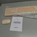 Wireless Keyboard and Mouse, Silent Keyboard Mouse Combo, Full-Sized Colorful Typewriter Keyboard with Round Keycaps, 2.4G Cute Mouse Compatible with PC/Laptop/Computer(Milk Tea)