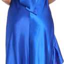 Women's Glimmer Night Satin Dress (Blue, Size 13)