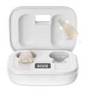 Invisible Hearing Aids for Seniors with Crystal Sound, Digital In-the-Ear Discreet & Comfortable Fit Hearing Aids with Intelligent Noise Reduction, One Button Control, Lasts Up to 100 Hours (Beige)