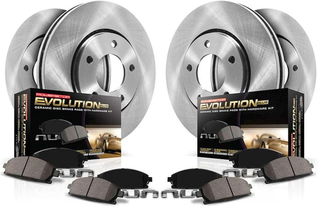 PowerStop Front and Rear Brake Kit For Honda Civic 2006-11 - Disc Rotors & Ceramic Brake Pads Replacement, KOE2385