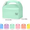 36 x DjinnGlory 36-Pack Pastel Party Favor Treat Boxes with Handles, Rainbow Colors Goodie Boxes Perfect for Birthdays, Weddings, Baby Showers, and Special Events 6.18 x 3.58 x 3.38 Inches