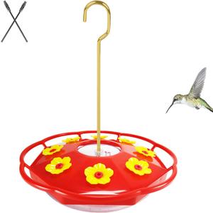 Hummingbird Feeders for Outdoors Hanging - 16 oz, 8 Feeding Ports Plastic Hummzinger Hummingbird Feeder, Bee-Proof Leak-Proof No Drip, Easy to Clean with Cleaning Brushes
