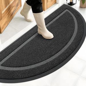OLANLY Half Circle Front Door Mat Outside 59x34 All-Season Rubber Doormat
