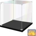 Acrylic Display Case for Collectibles Assemble Clear Acrylic Display Box for Lego Alternative Glass Case for Showcasing Figures Doll Toys Home Storage(10x10x10 inch, 25x25x25 cm)