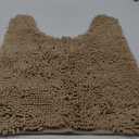 Reyox Chenille Bath Mat, Toilet Rugs U Shaped, Soft Plush Bath Bathroom Rug, Absorbent Shaggy Bathroom Contour Rug Apricot 19.7"x15.7"