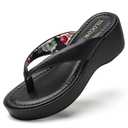 Tilocow Platform Sandals for Women Round toe Wedges Woman Comfort Slides Ladies Thong Style Flip Flops 7.5
