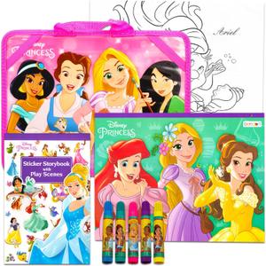 Disney Princess Lap Desk Activity Set - Arts & Crafts Bundle of Lap Desk, Coloring Book, Stickers, Games, Puzzles, More | Disney Princess Travel Pack