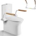Toilet Safety Rails for Elderly, WICHEMI Toilet Rails for Seniors Adjustable Handicap Toilet Seat with Foldable Wooden Handles Heavy Duty 480LBS Toilet Assist Rails for Seniors, Handicap, Pregnant