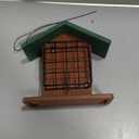 Kingsyard Recycled Plastic Double Suet Feeder with Rainproof Roof & Perch, Cage Suet Bird Feeders for Outdoors Hanging, Great for Woodpecker, Chickadee, Nuthatch (Green)