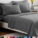 Bare Home Hotel Luxury Twin XL Sheet Set, Extra Soft - 4 Piece Set - Deep Pockets - Easy Fit - Cooling & Breathable - Wrinkle, Fade, Stain Resistant - Includes 2 Pillowcases (Twin XL, Grey) (03 - Grey)