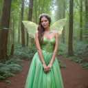 Fairy Wings for AdultsFairy Costume Set with Floral Garland, Fairy Hair Tinsel, Wand & Elf Ears  29"x21" Organza Butterfly Wings  Ideal for Cosplay, Party, Green