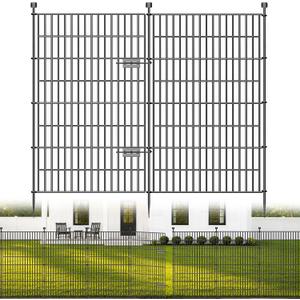 No-Dig Decorative Outdoor Garden Fence for Yard, Animal Barrier Fencing for Dog | Rustproof Metal Temporary Fence for Patio, Pet and Flower Bed | 48in (H) x 23.6ft(L), 10 Panels with Gate