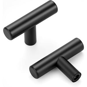 HOME EDIT 10 Pack Matte Black Cabinet Knobs 2 Inch - Black Drawer Knobs Single Hole Black T Bar Hardware Drawer Pulls for Kitchen Cabinets and Dressers