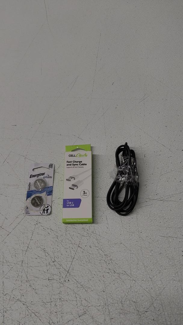 Set Cable AUX And Cable USB C, and Energizer 2032 Batteries (2 Pack), 3V Lithium Coin Batteries with 3-in-1 Child Shield