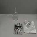 Baderke 17 oz Glass Long Neck Bottles with Pourer and Caps Glass Bar Juice Pour Syrup Bottles with Stainless Steel Bottle Pourer Tapered Spout for Juice Snowcone Syrup (16 Pcs)