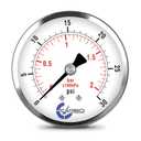 2-1/2" Pressure Gauge, Chrome Plated Steel Case, Dry, 0-30 psi/kPa, Back Mount 1/4" NPT