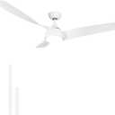 Ceiling Fan with Lights, 56 Inch Outdoor Ceiling Fan with Remote Control 3 Reversible Blades,Dimmable,2 Rods, white ceiling fan with light for Bedroom Living Room Patio (56 In White)