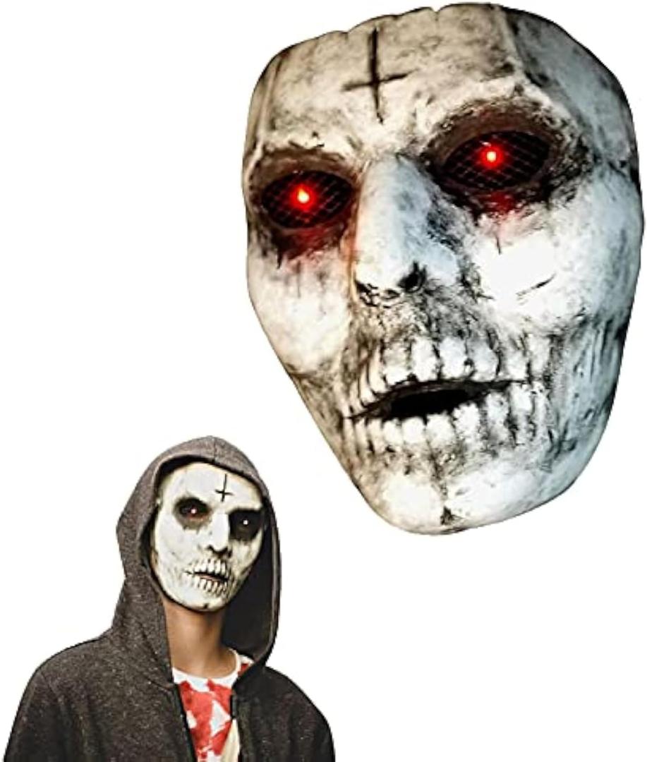 Bulex Demon Killer Mask Red LED Lighted Eyes Cosplay Creepy Scary Halloween Horror Mask Masquerade Costume Party