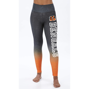 Zubaz Cincinnati Bengals Team Color Distressed Gradient Legging, XXL