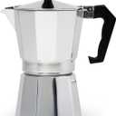 Primula Classic Stovetop Espresso and Coffee Maker, Moka Pot for Italian and Cuban Café Brewing, Greca Coffee Maker, Cafeteras, 6 Espresso Cups, Silver
