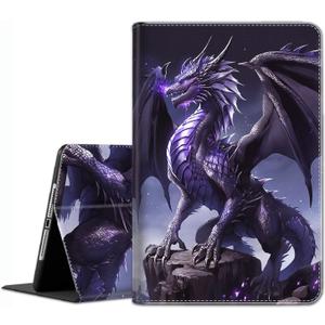 Case for Samsung Galaxy Tab S8 2022/Tab S7 2020 11 Inch (Model SM-X700/X706/T870/T875/T878) - Slim Fit Standing Cover with Auto Sleep/Wake Purple Dragon