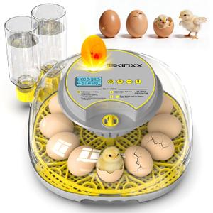 Incubator for Hatching Eggs-12 Egg Capacity, 2026 Newly Upgraded Automatic Egg Turner, Temperature & Humidity Control, 360 Viewing for Chicken, Duck and Quail Eggs (Grey)