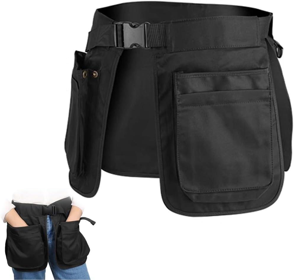 Dog Trainer Apron with 6 Pockets Adjustable Pet Handler Clothing Large Capacity Work Apron Multipurpose Waiter Apron Hair Stylist Waist Bag Garden Tool Organizer Black