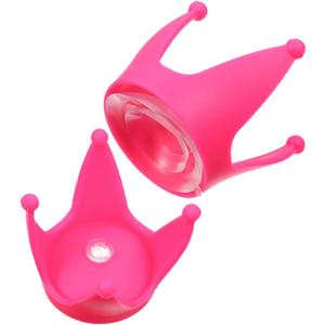 2pcs elmet Crown Decoration with Suction Cup: Funny Crown Style Attachments Helmet Decorate(Rosy)