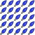 C7 LED Replacement Light Bulbs, 25-Pack Shatterproof With E12 Candelabra Base for Christmas String Lights, Waterproof & Dimmable Village Bulbs - Blue
